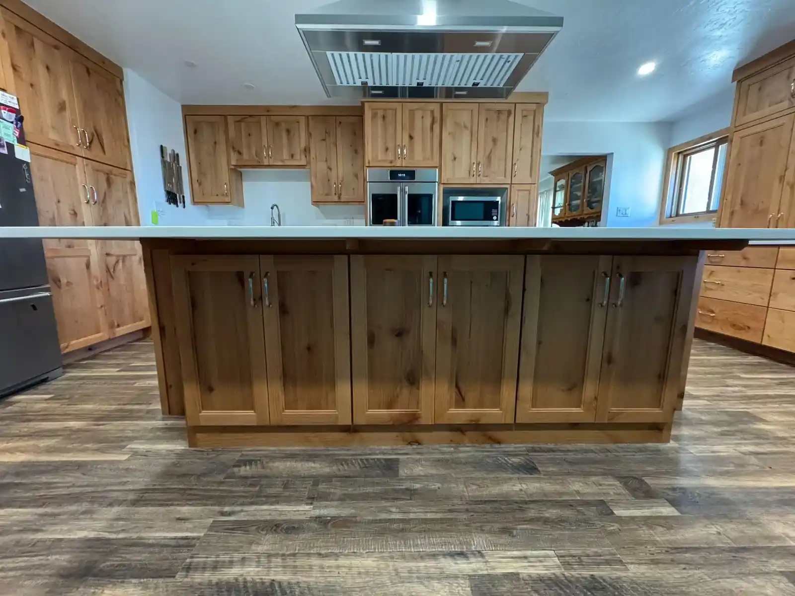 Natural Wood Range Hood Kitchen